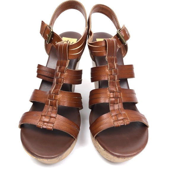 DV Dolce Vita Cognac Brown Cork Wedge Sandals 11 - Picture 2 of 8